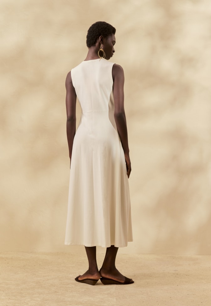 Vestido Midi Liso Golinha 