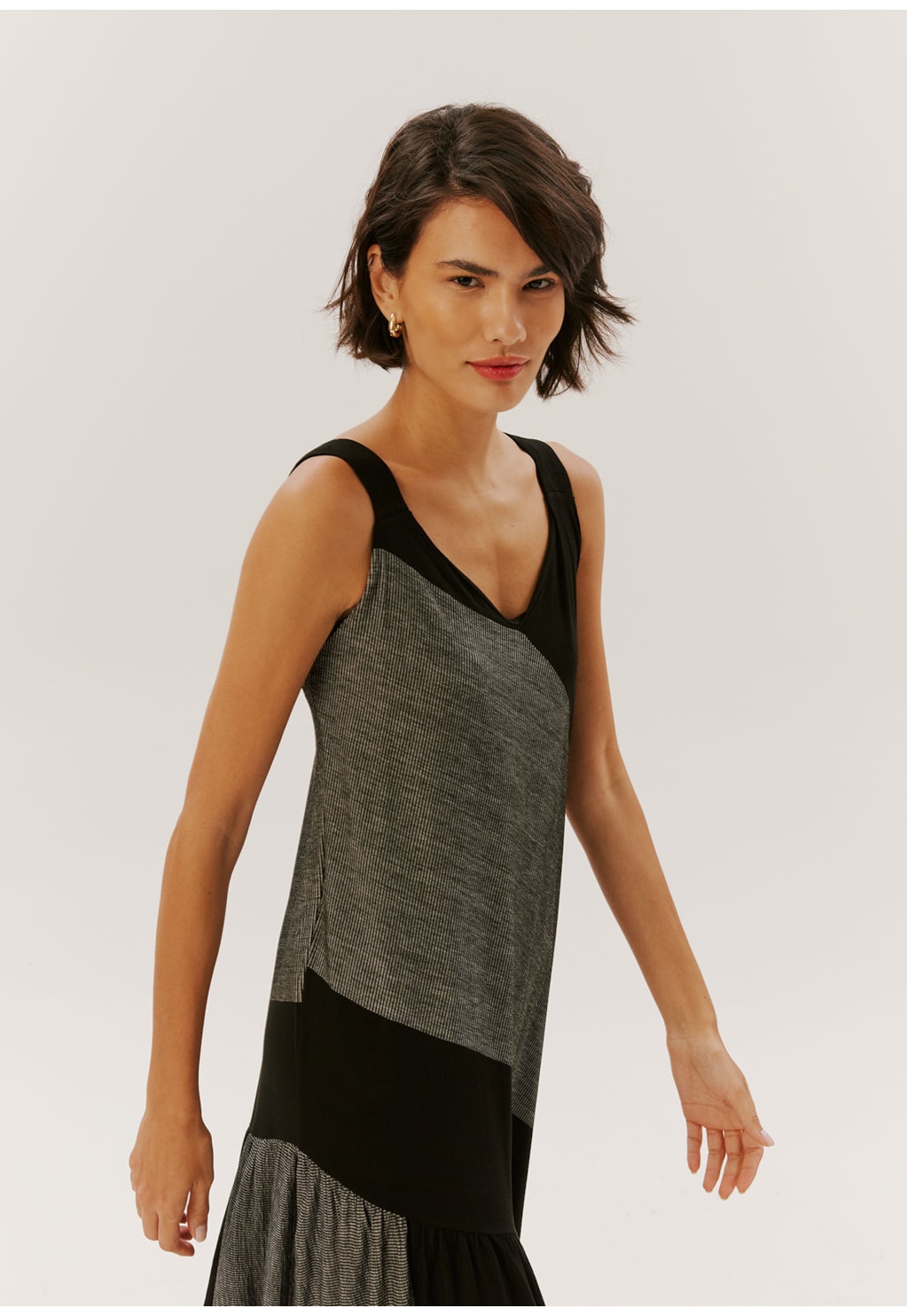 Vestido Midi Malha Alça Larga