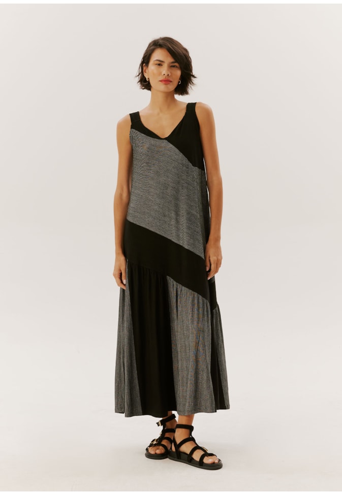 Vestido Midi Malha Alça Larga