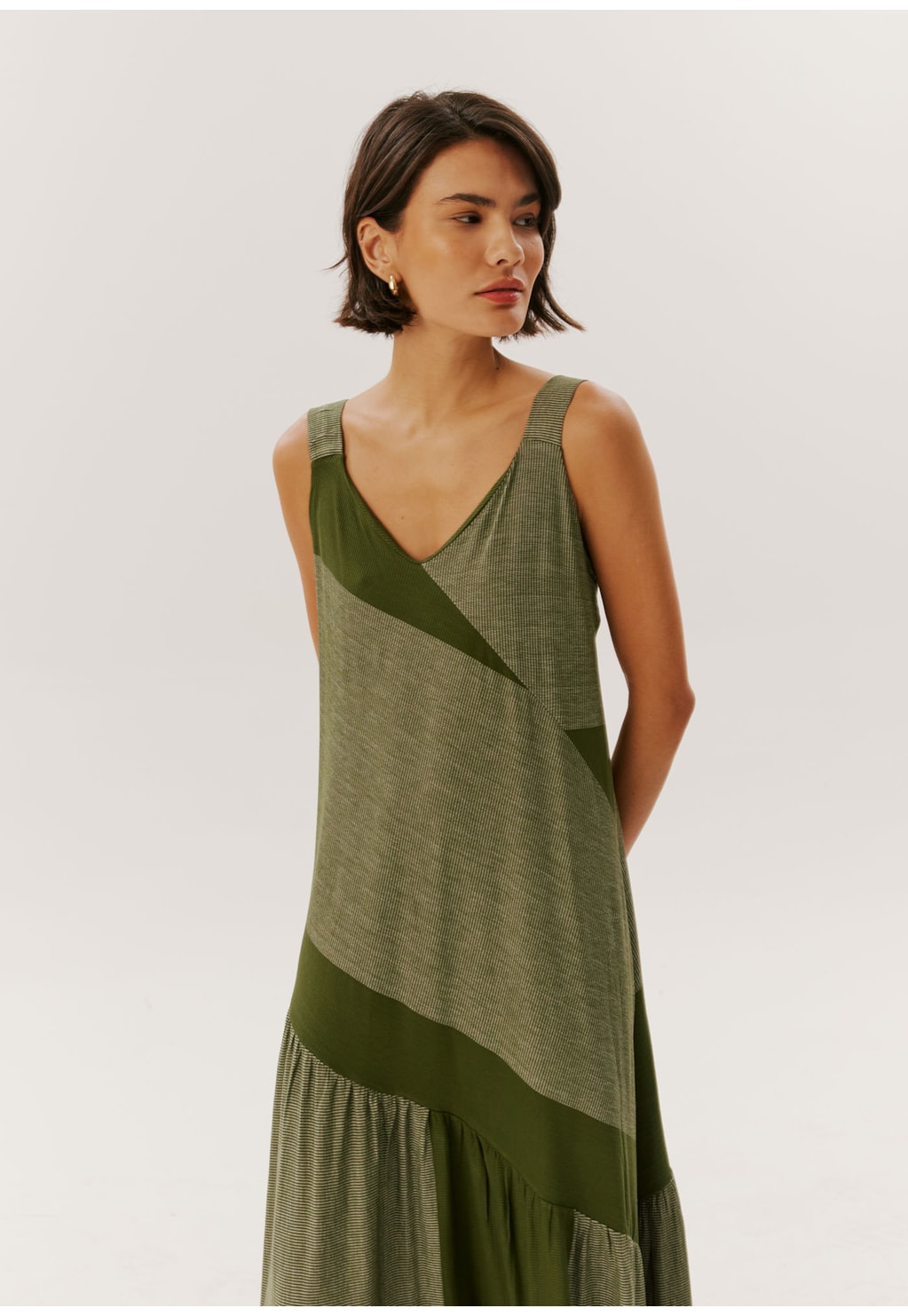 Vestido Midi Malha Alça Larga