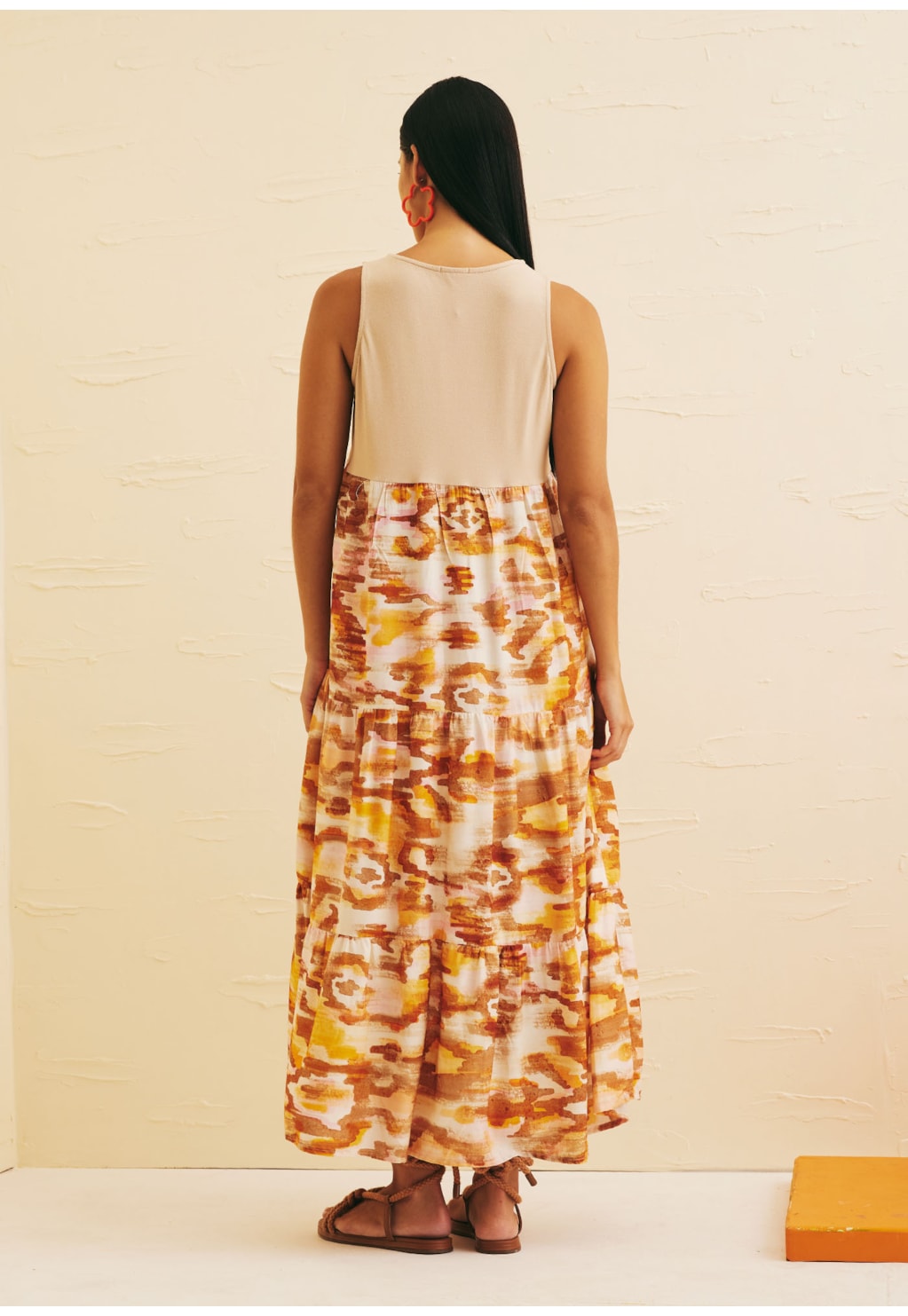 Vestido Midi Malha Estampado Ica