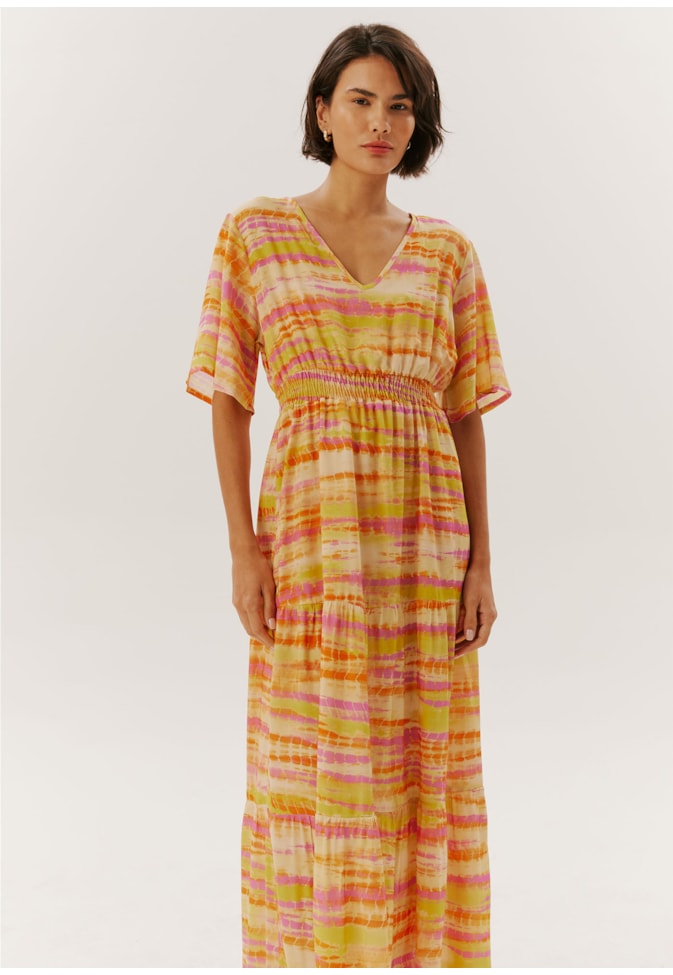 Vestido Midi Manga Estampado Honduras