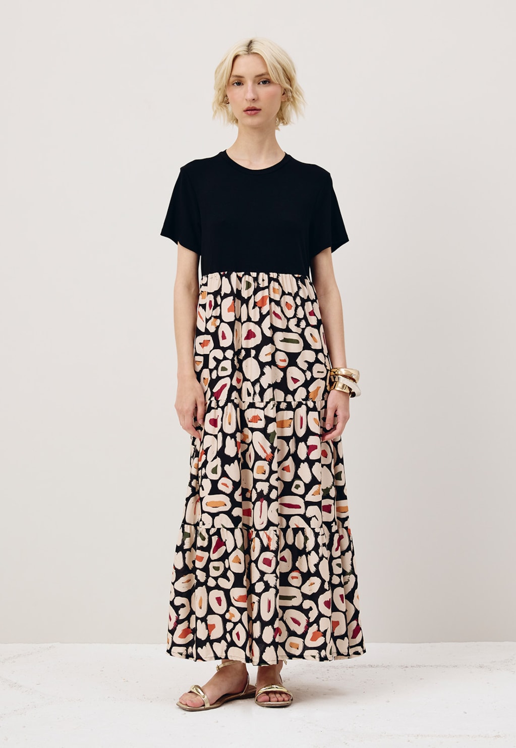 Vestido Midi Marias Estampado Onza