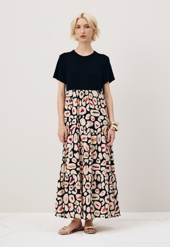 Vestido Midi Marias Estampado Onza