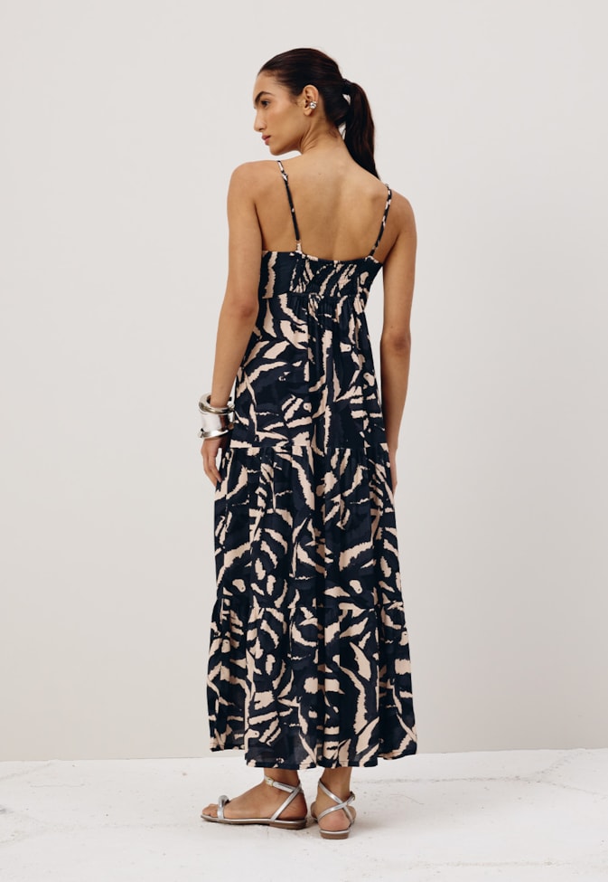 Vestido Midi Marias Estampado Pararú