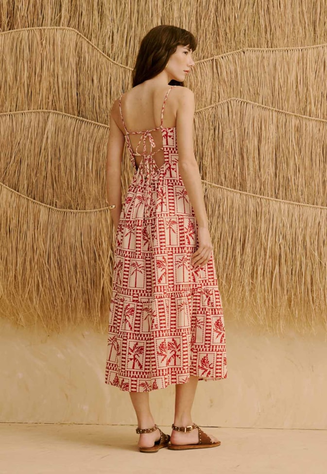 Vestido Midi Marias Estampado Yura