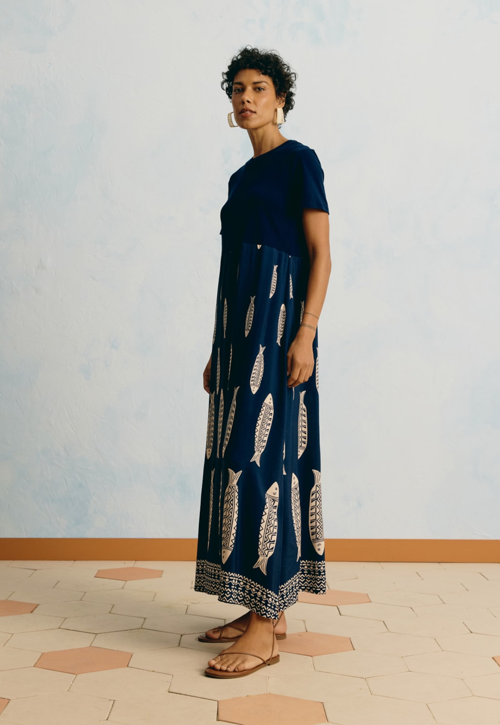 Vestido Midi Mix Estampado Cayma