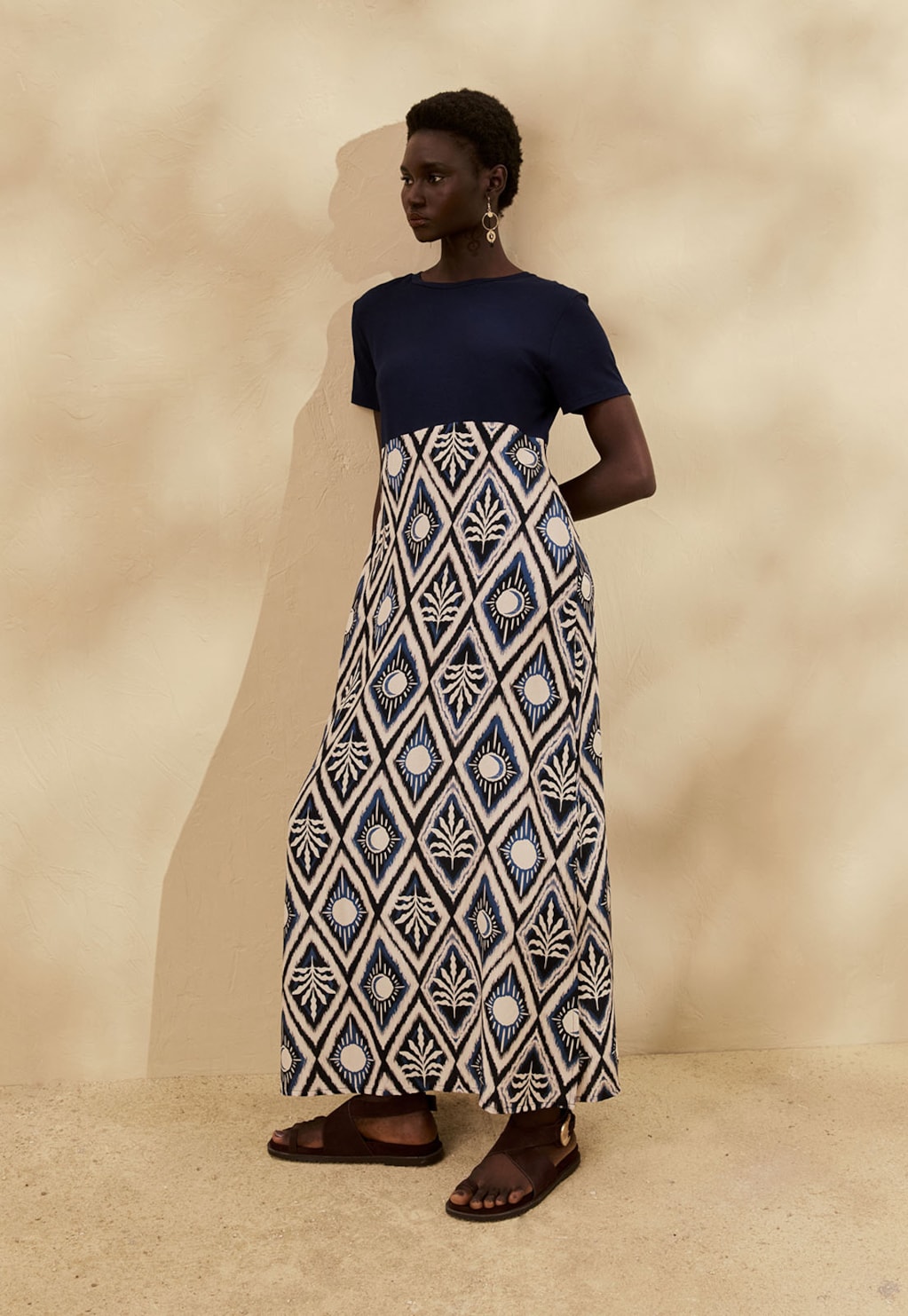 Vestido Midi Mix Estampado Inti