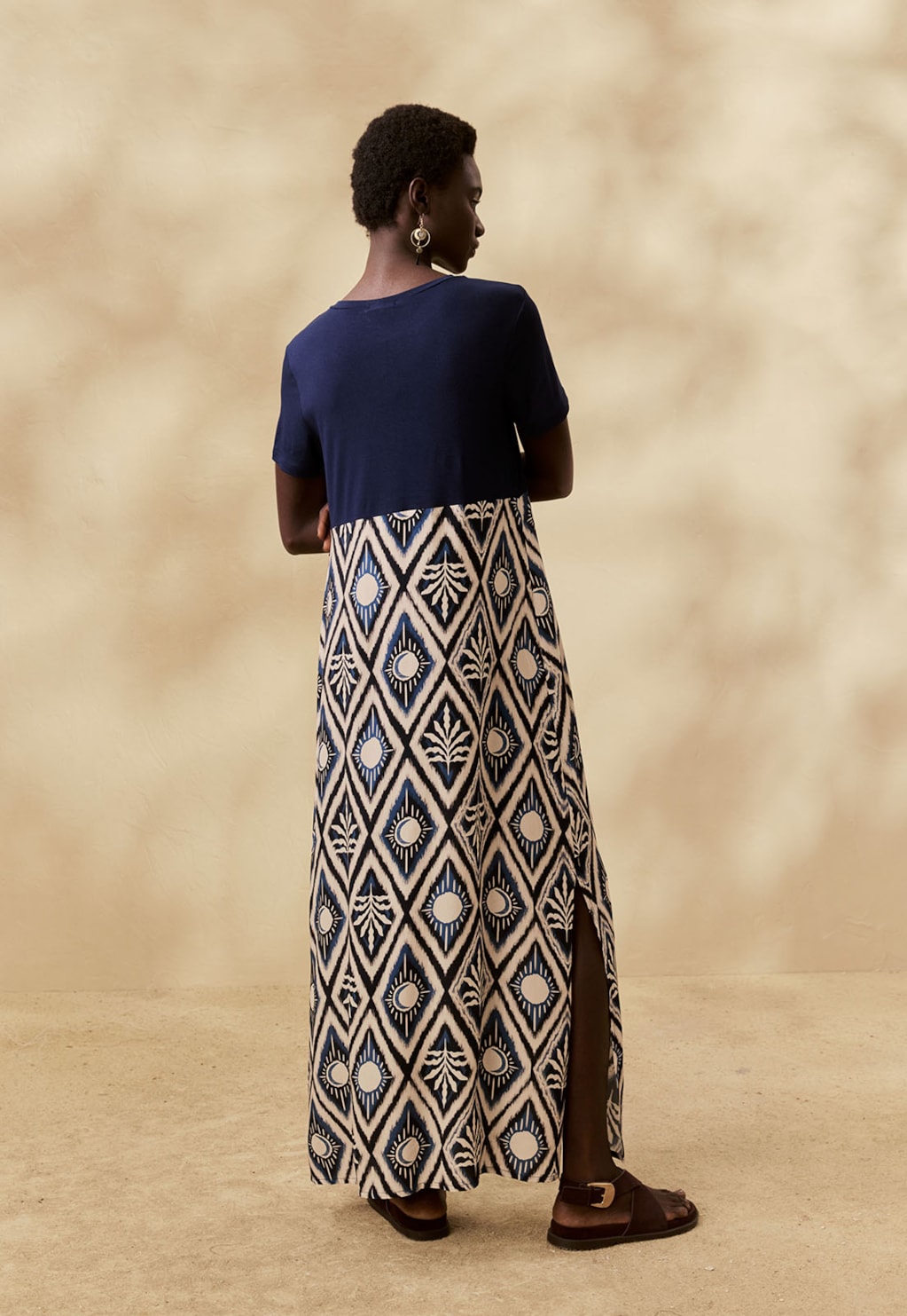 Vestido Midi Mix Estampado Inti