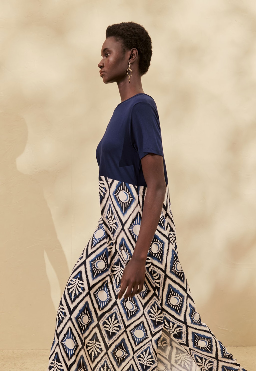 Vestido Midi Mix Estampado Inti