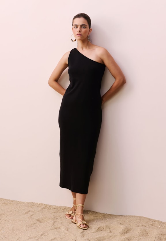 Vestido Midi Ombro Só Vista Frontal