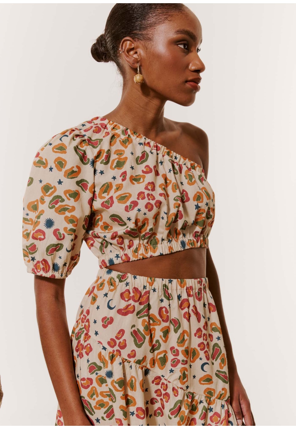 Vestido Midi Ombro Só Estampado Onça Pintada