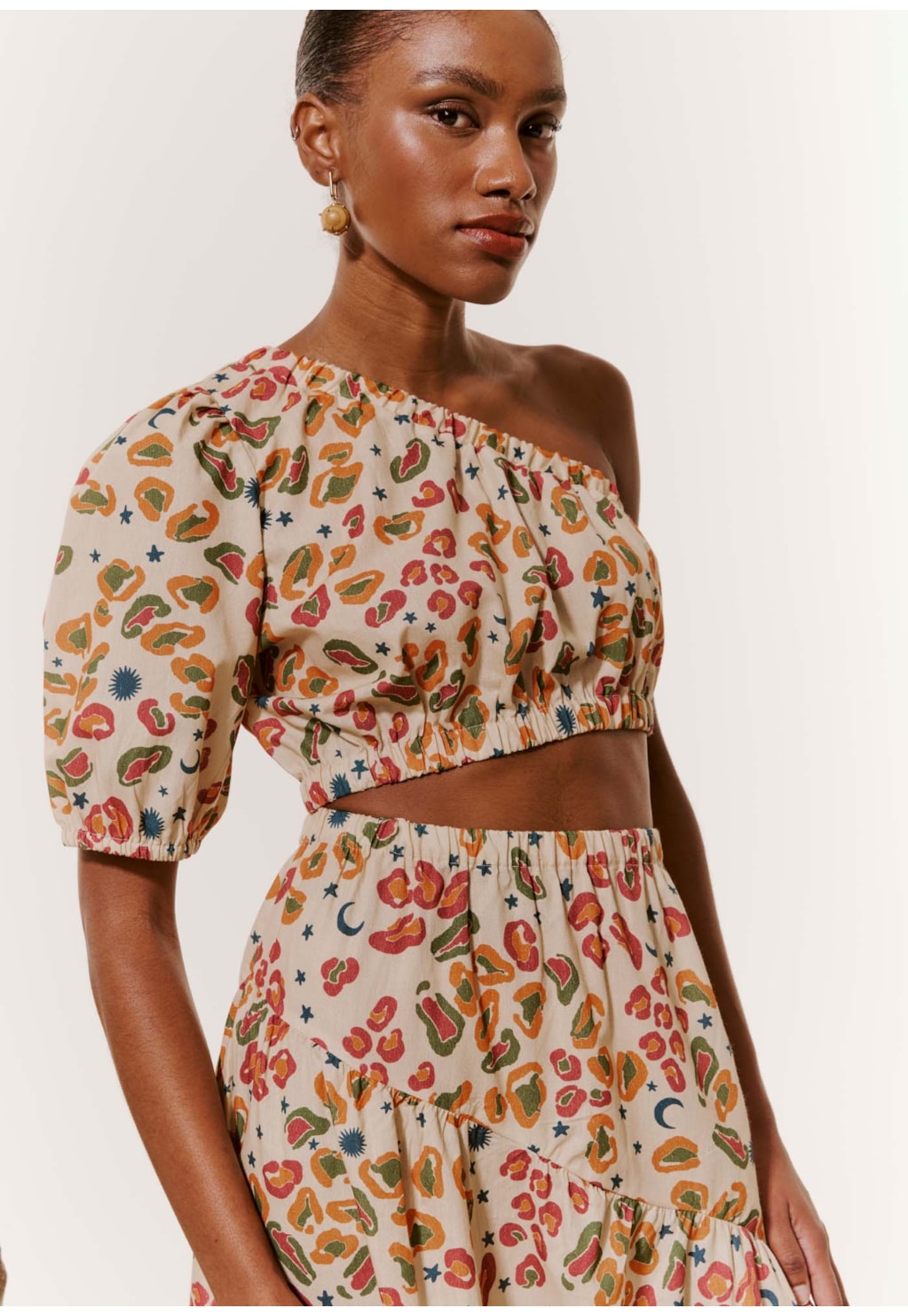 Vestido Midi Ombro Só Estampado Onça Pintada