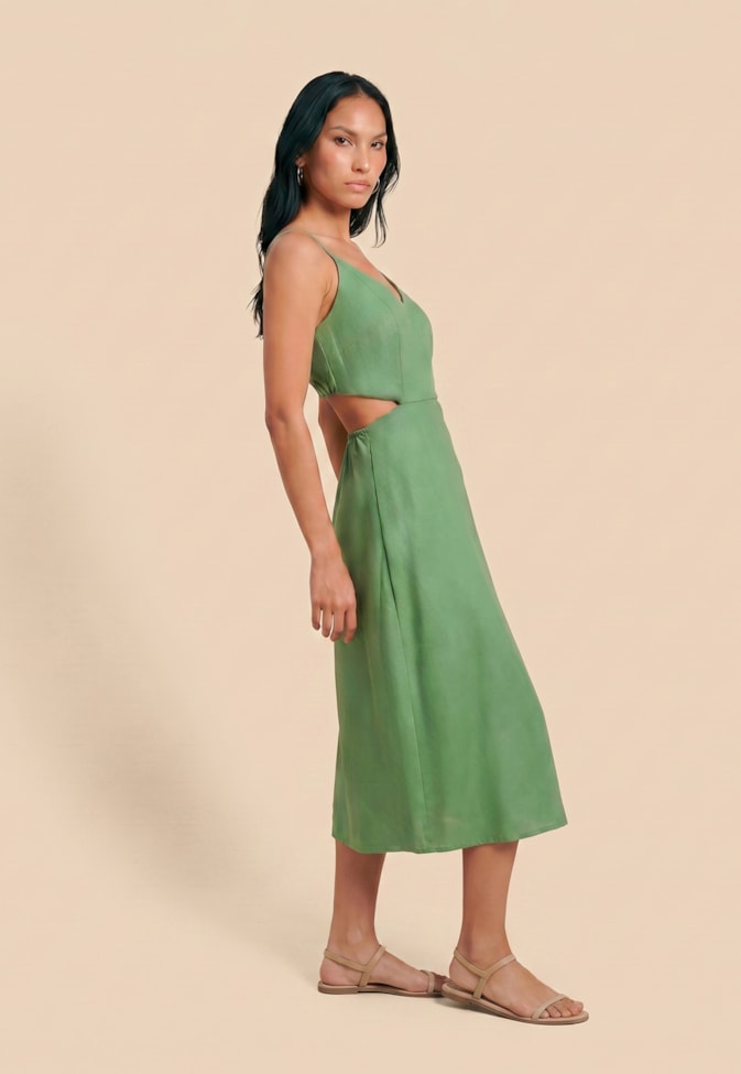 Vestido Midi Pala Elástico Costas