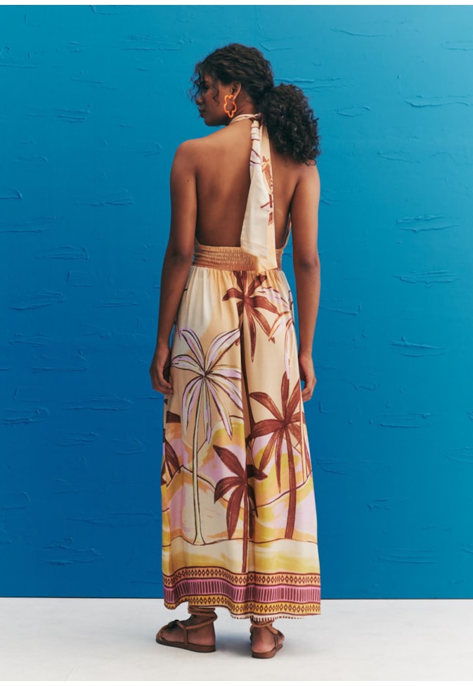 Vestido Midi Pala Lastex Estampado El Coquito