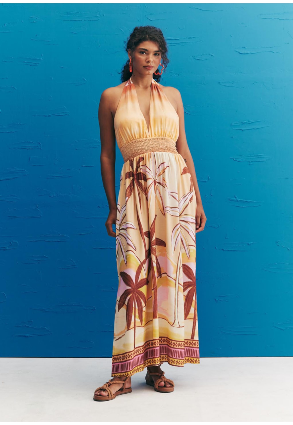 Vestido Midi Pala Lastex Estampado El Coquito