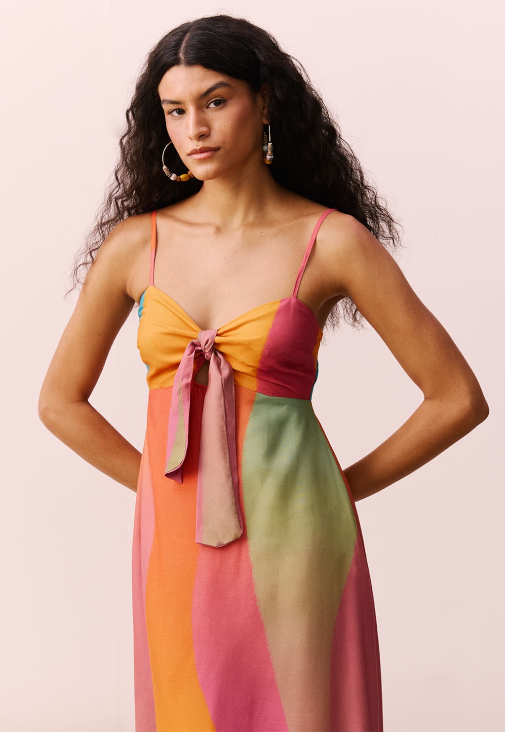 Vestido Midi Pontas Estampado Ponta do Cururu