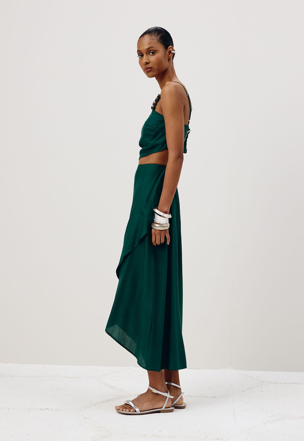 Vestido Midi Saia Transpassada