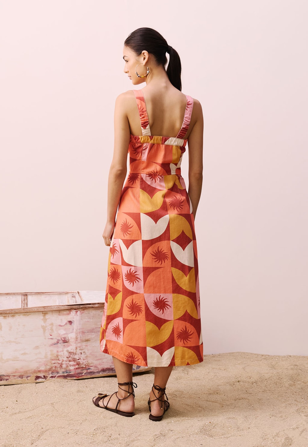 Vestido Midi Sarja Estampado Jaçanã