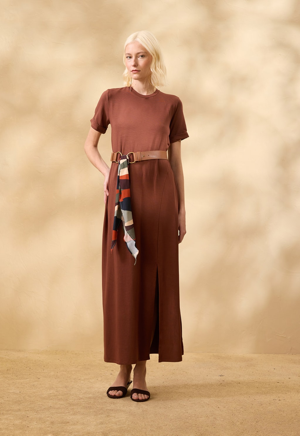 Vestido Midi T-Shirt Fenda