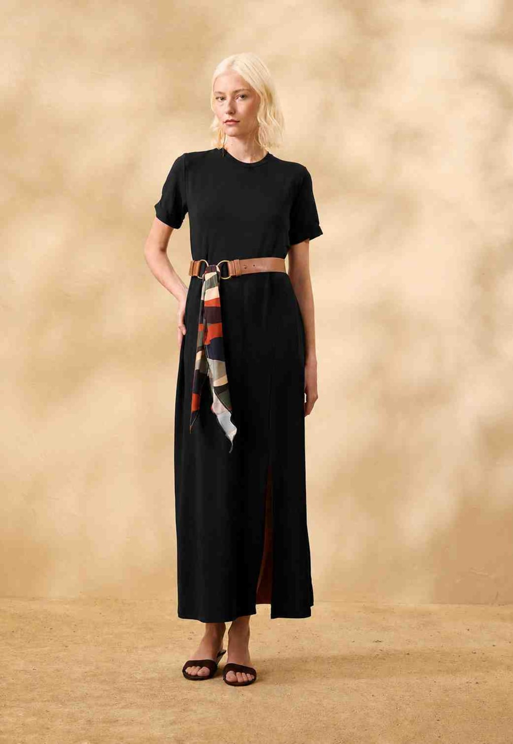 Vestido Midi T-Shirt Fenda