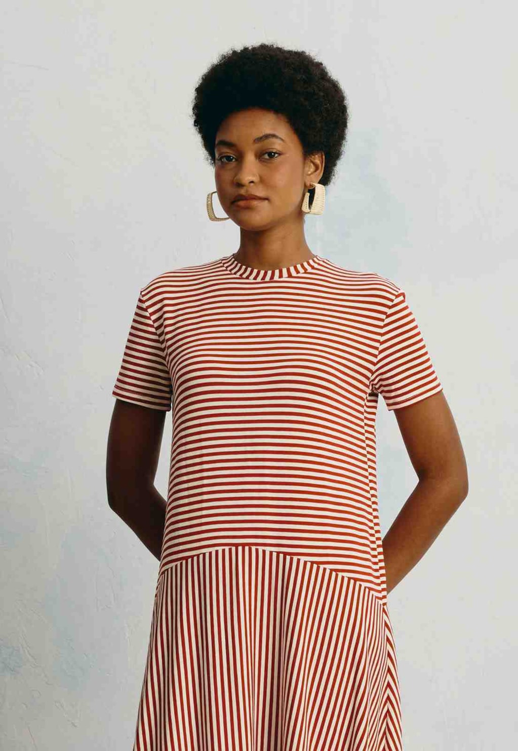Vestido Midi T-Shirt Listrado