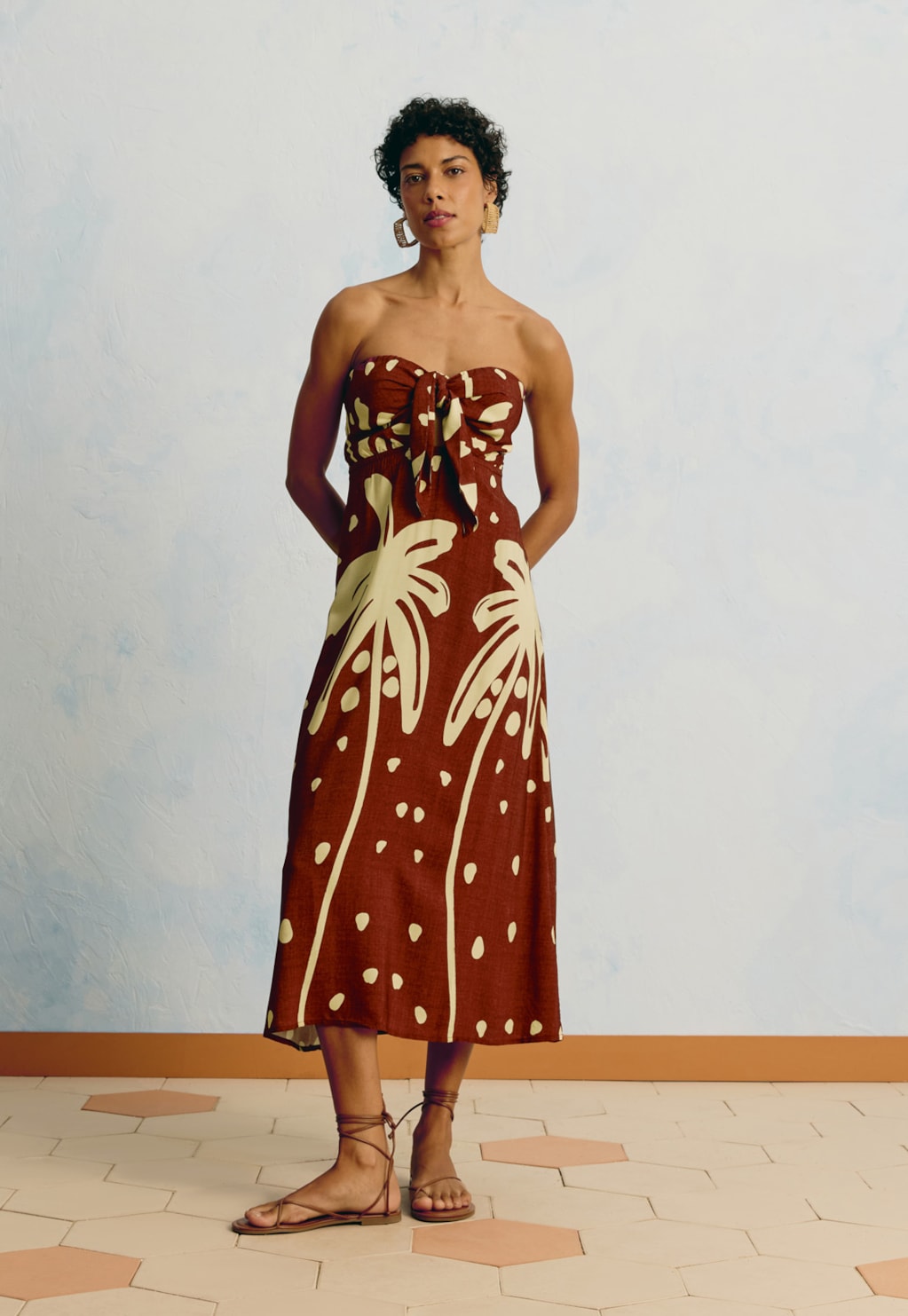 Vestido Midi Tomara Que Caia Estampado Mirador