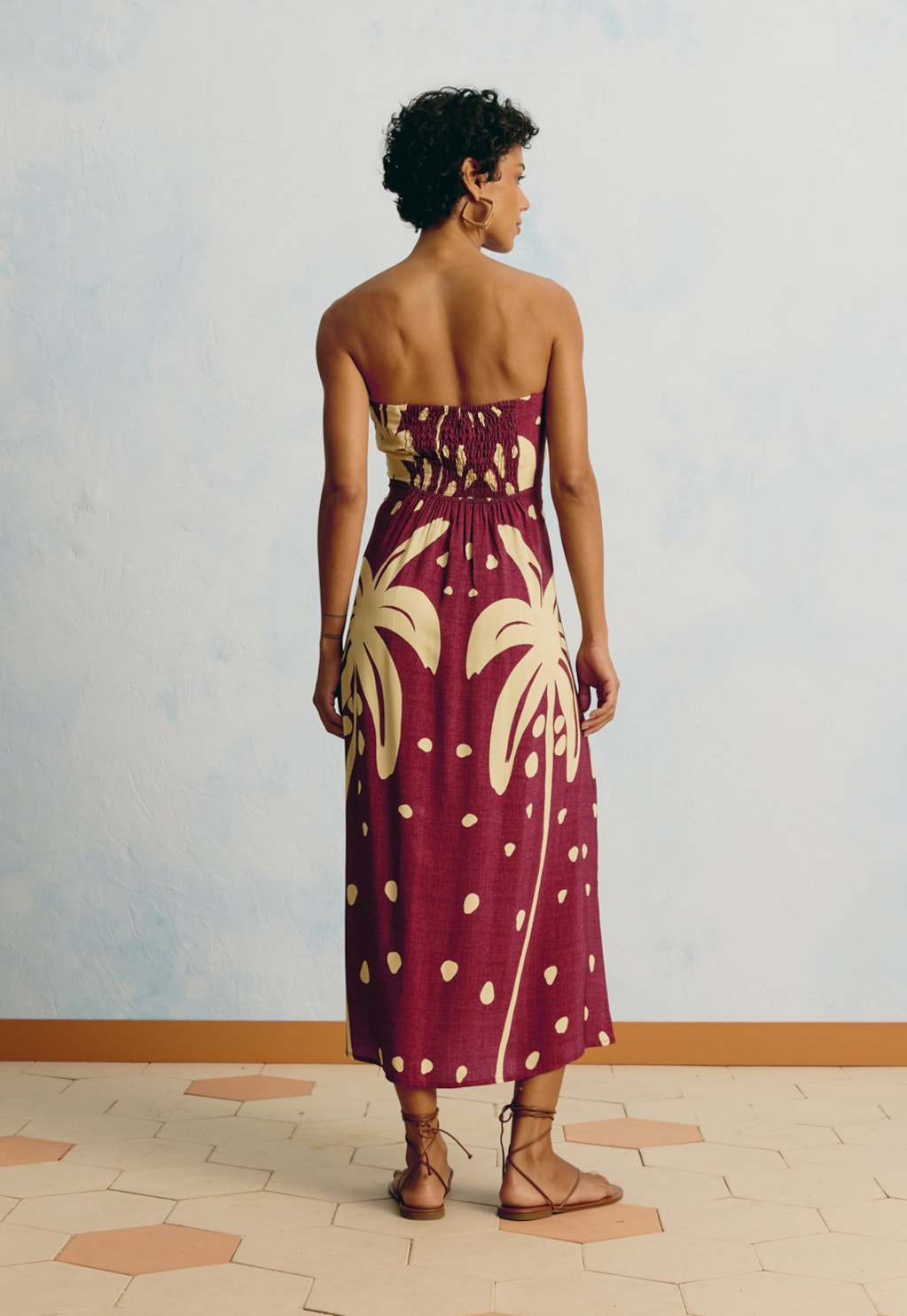 Vestido Midi Tomara Que Caia Estampado Mirador