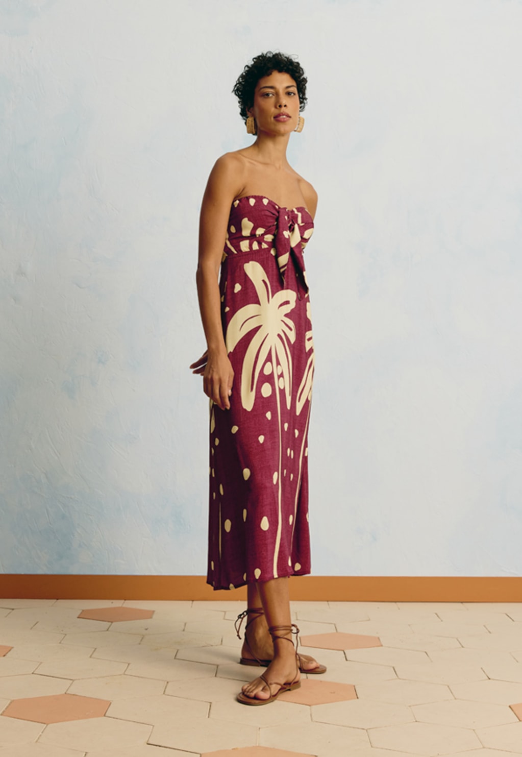 Vestido Midi Tomara Que Caia Estampado Mirador