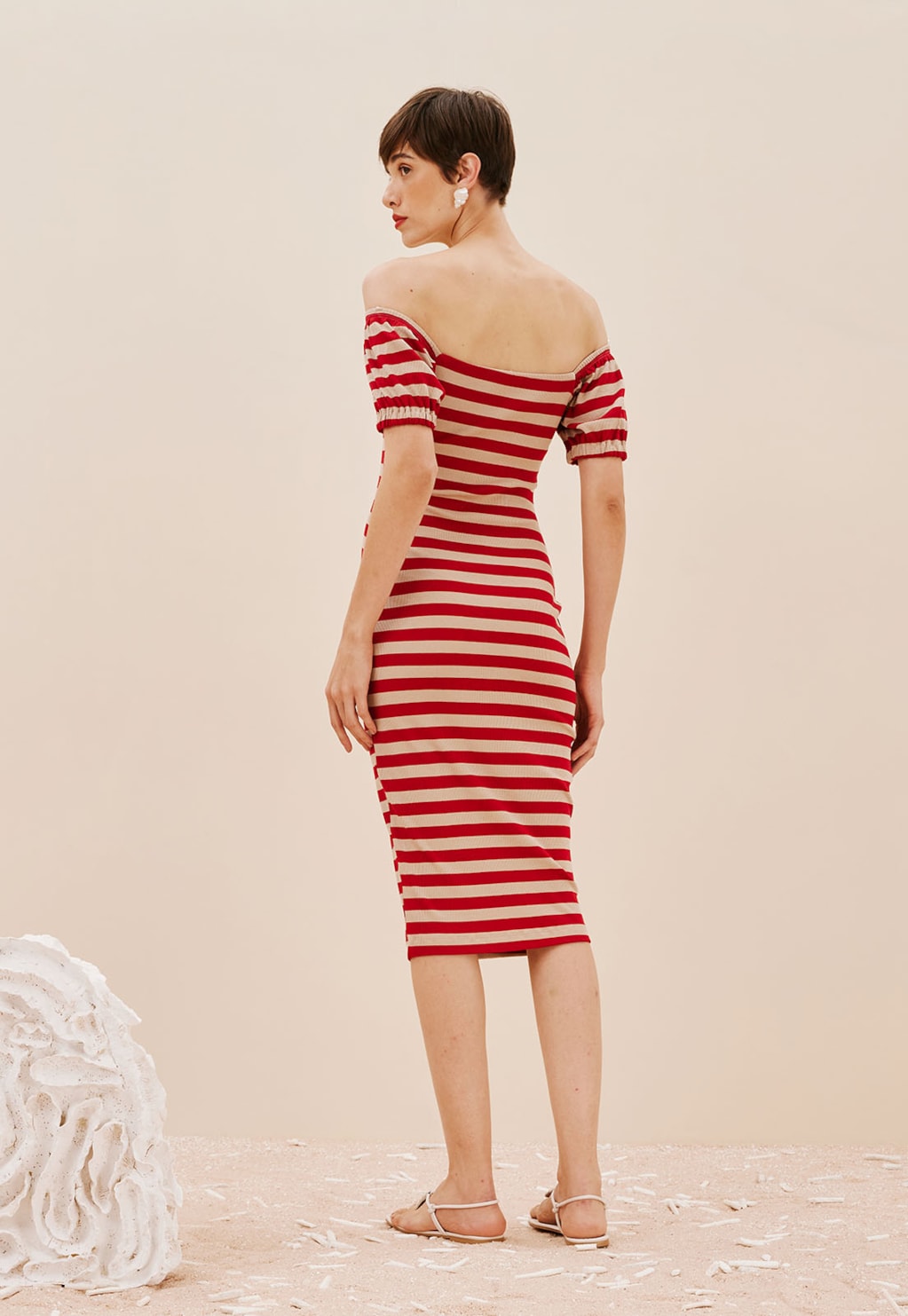 Vestido Midi TQC Manga Franzida