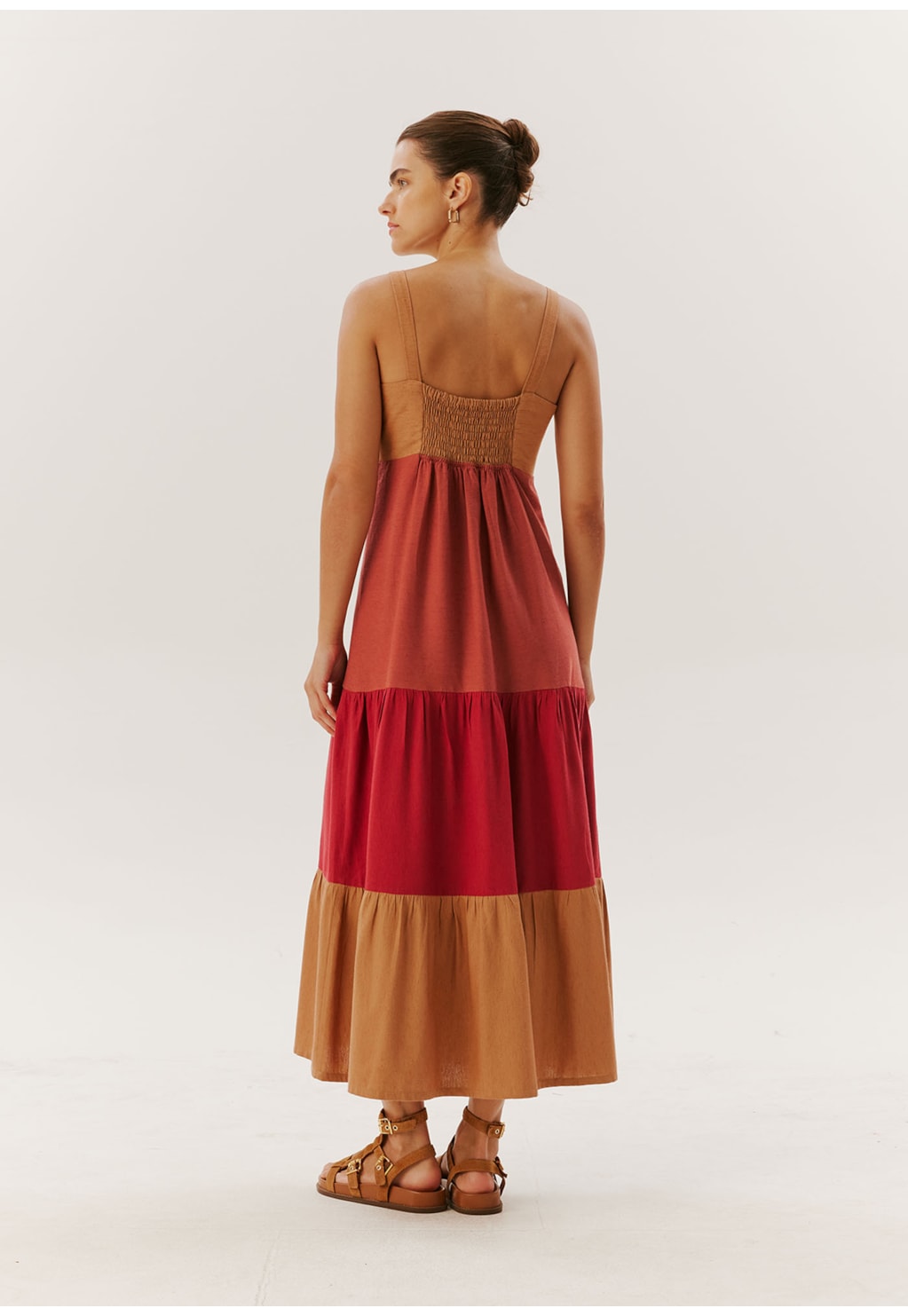 Vestido Midi Tricolor