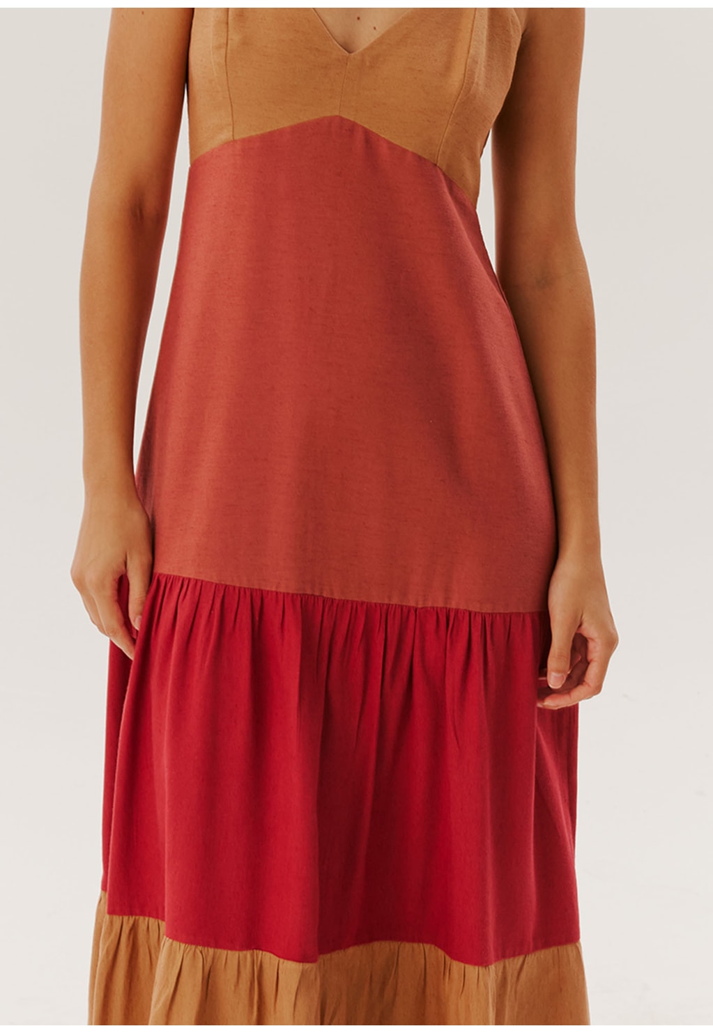 Vestido Midi Tricolor