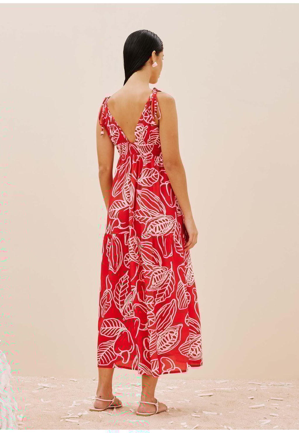 Vestido Midi Túnel Estampado Frutos da Terra