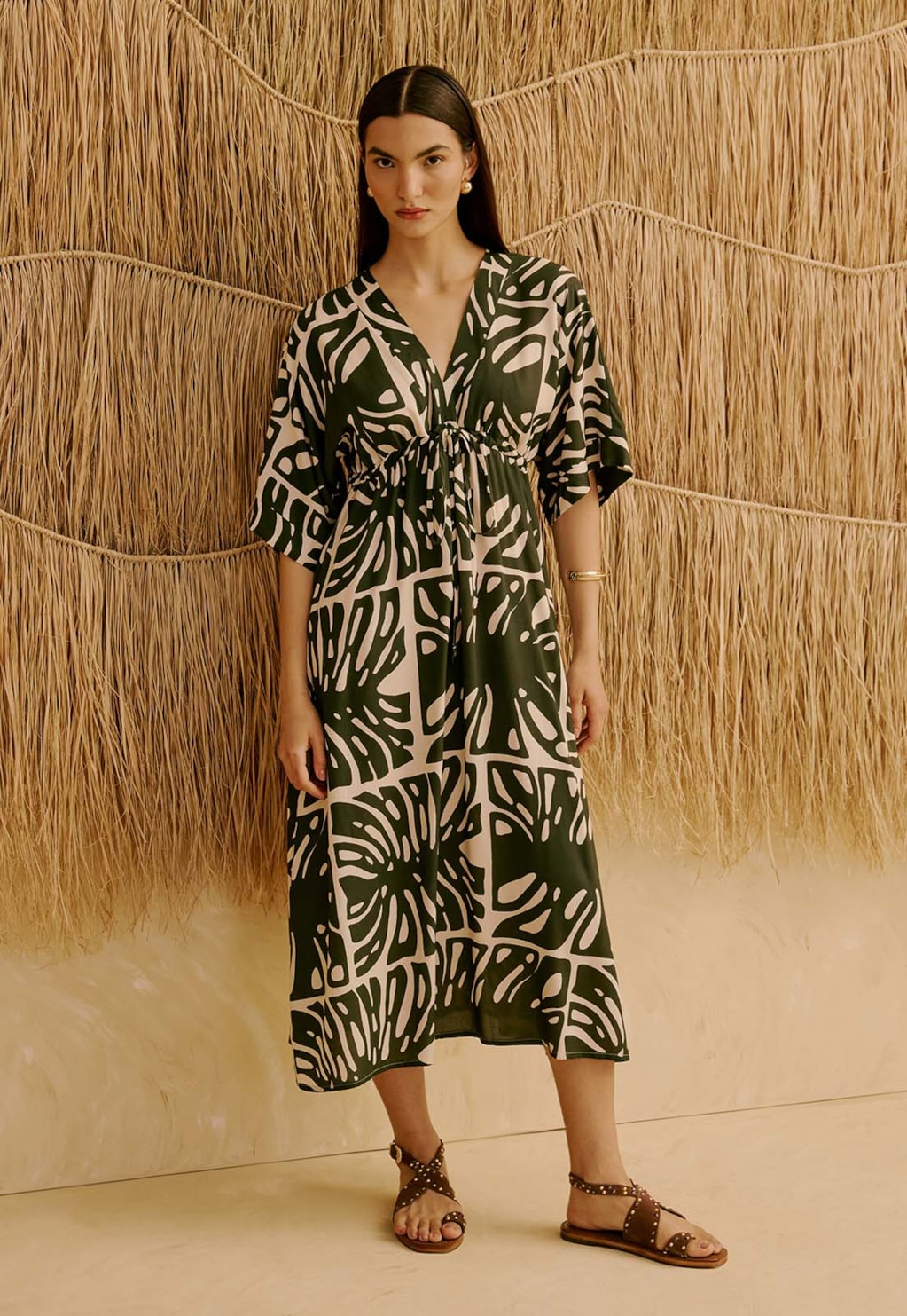 Vestido Midi Túnel Estampado Totora