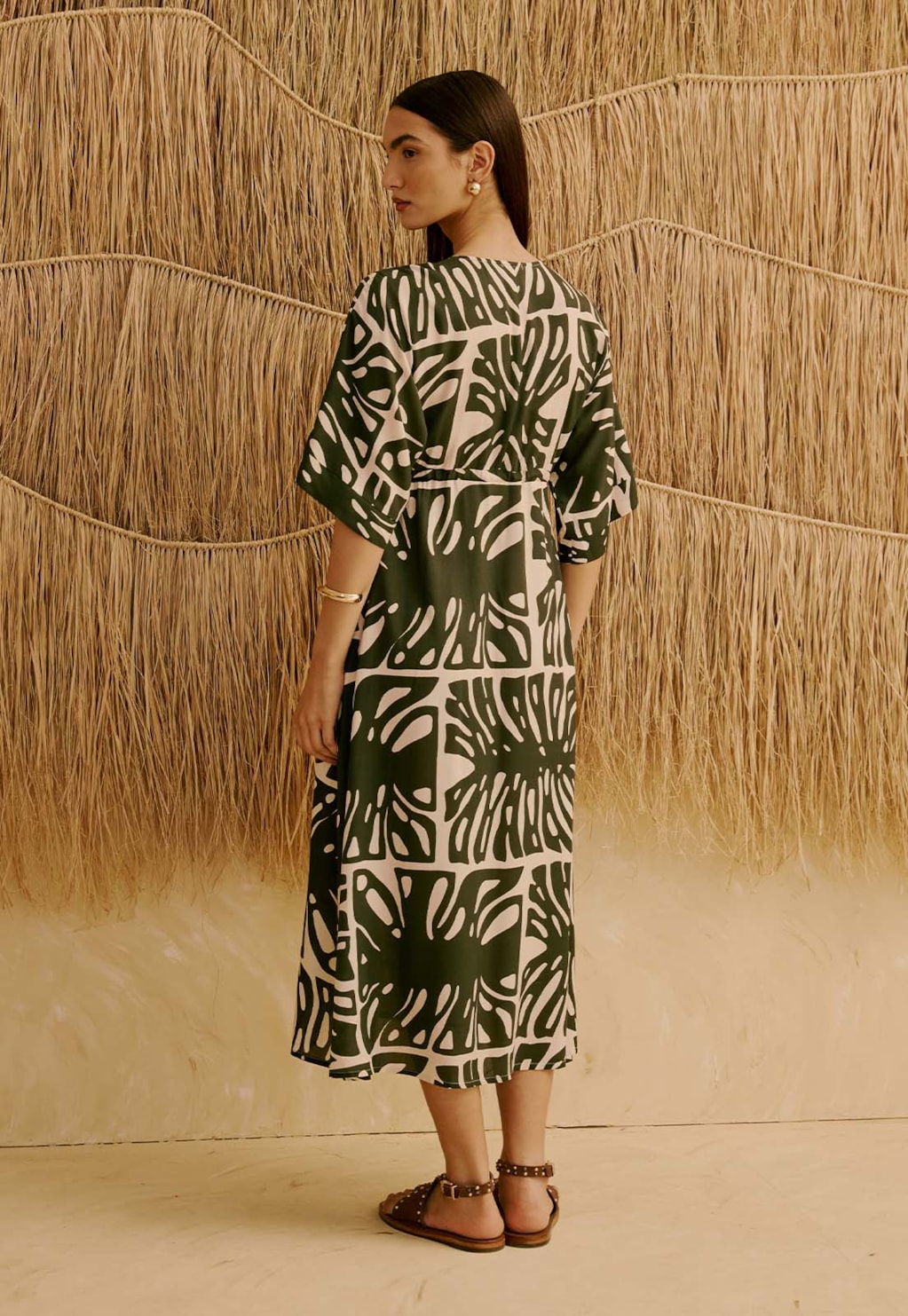 Vestido Midi Túnel Estampado Totora