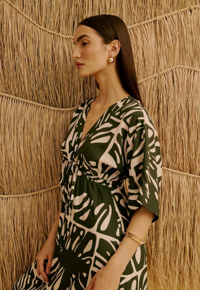 Vestido Midi Túnel Estampado Totora