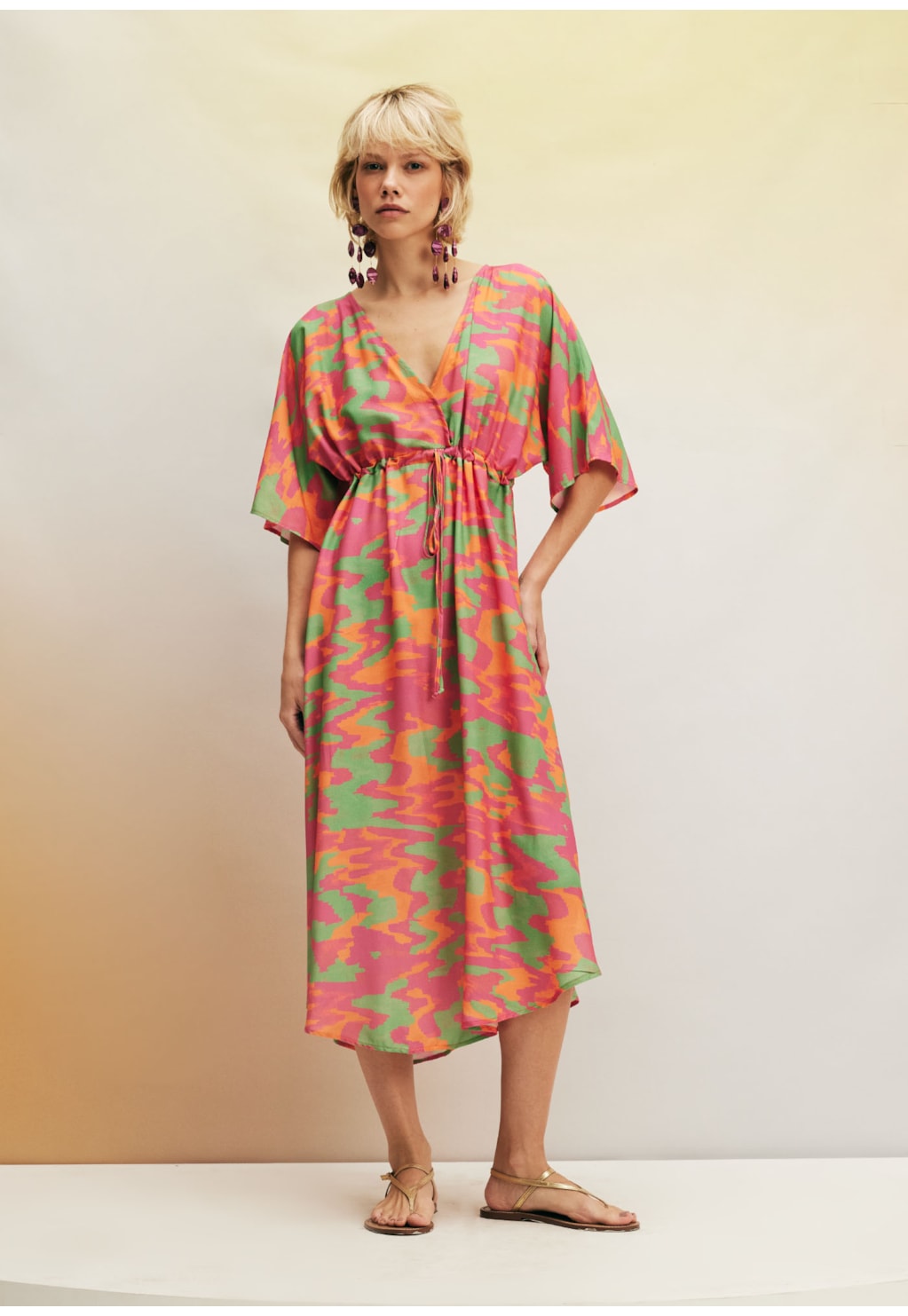 Vestido Midi Túnel Estampado Xingú