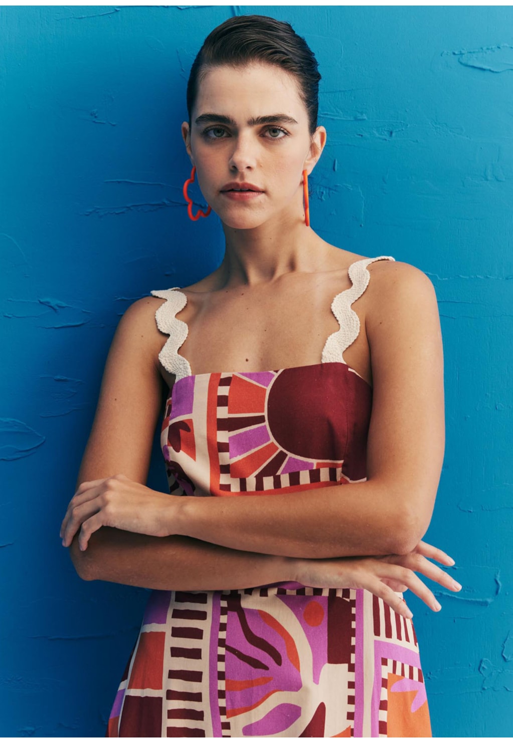 Vestido Midi Vazado Estampado Vila Hermosa