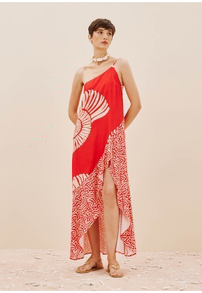 Vestido Mix Estampas Babados