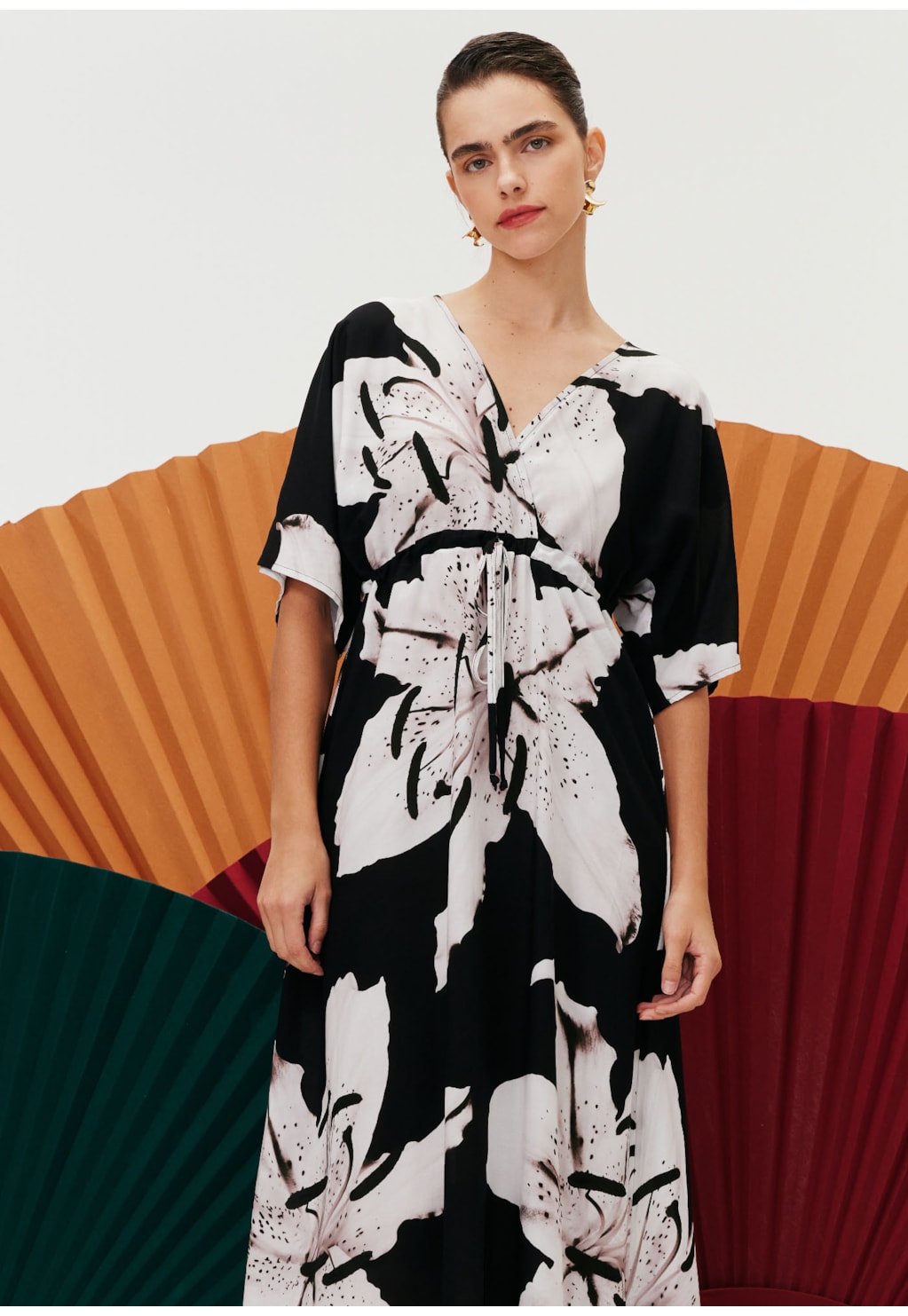 Vestido Mônica Maxi Midi Estampado Tango