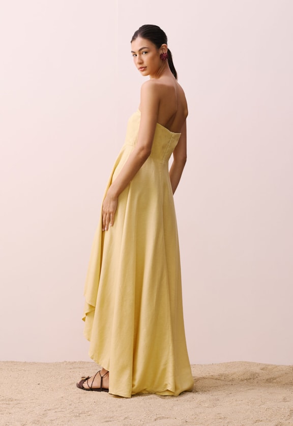 Vestido Mullet Sem Alças Vista Traseira