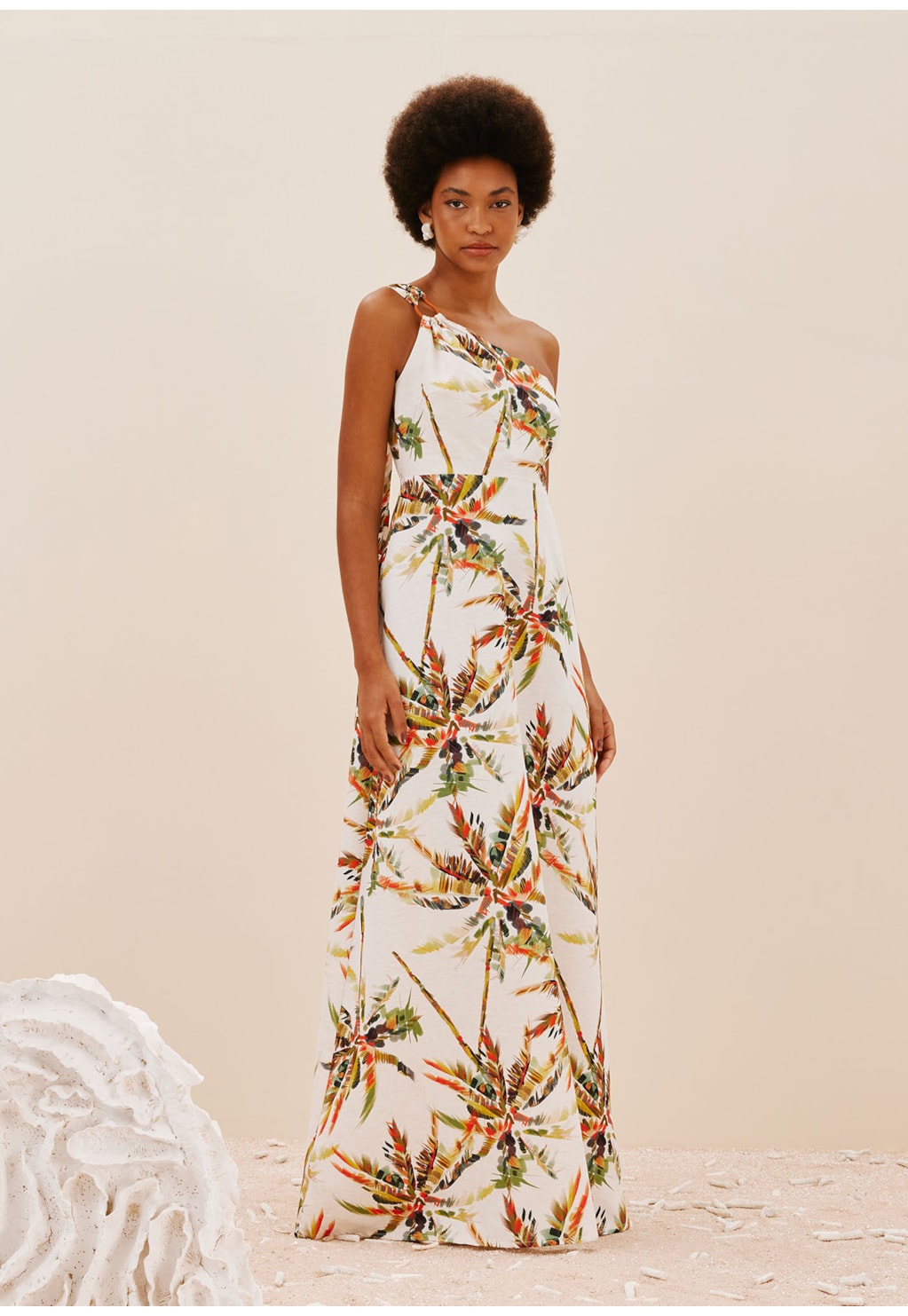 Vestido Ombro Só Argola Estampado Itapuã