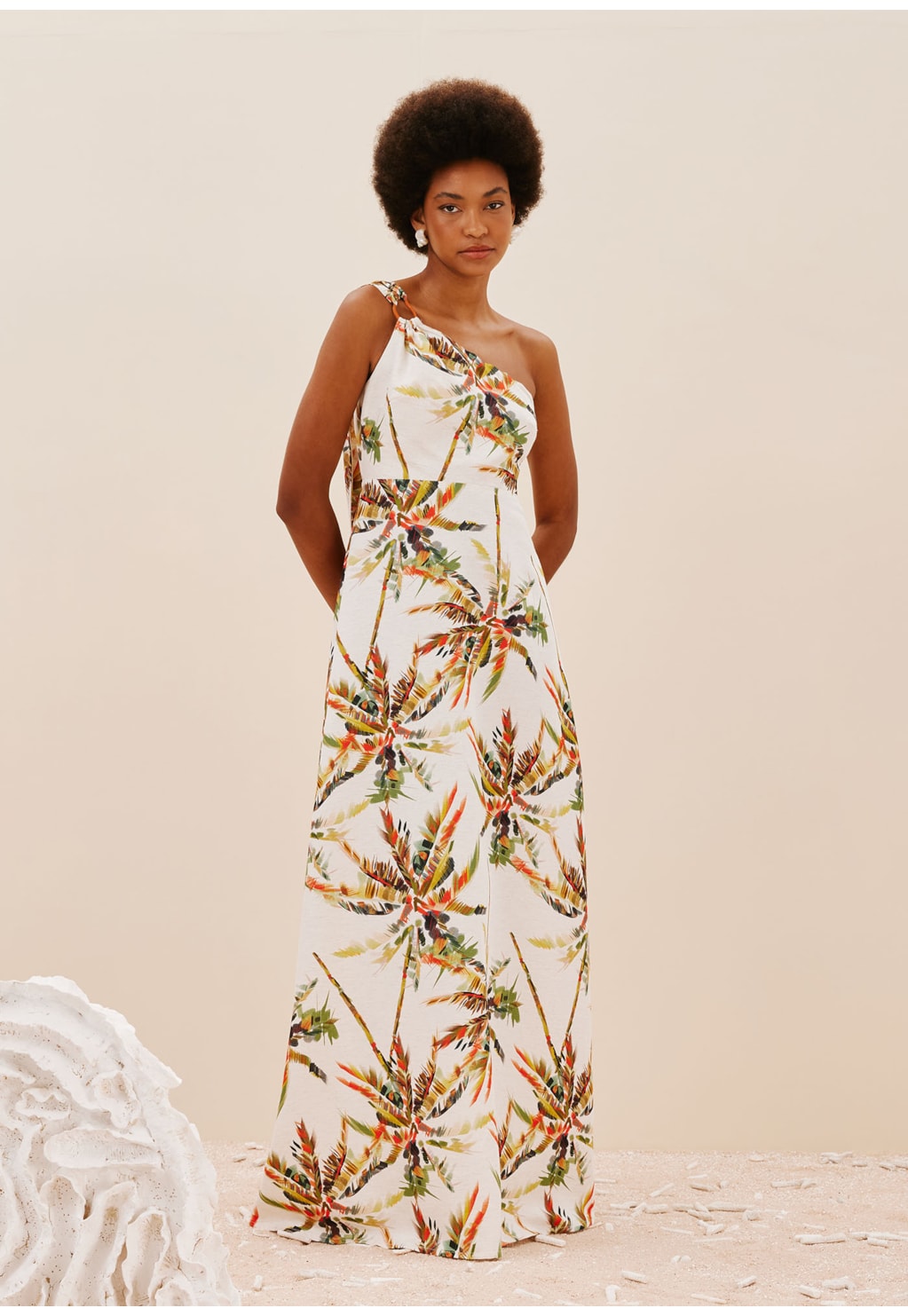 Vestido Ombro Só Argola Estampado Itapuã