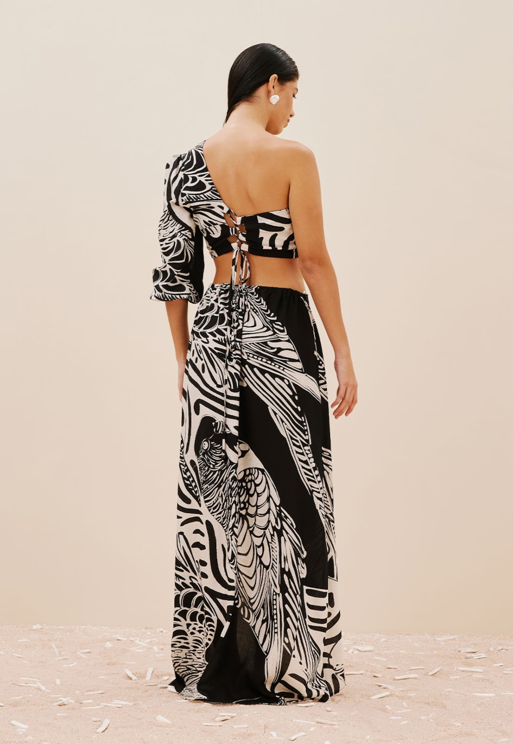 Vestido Ombro Só Estampado Plume