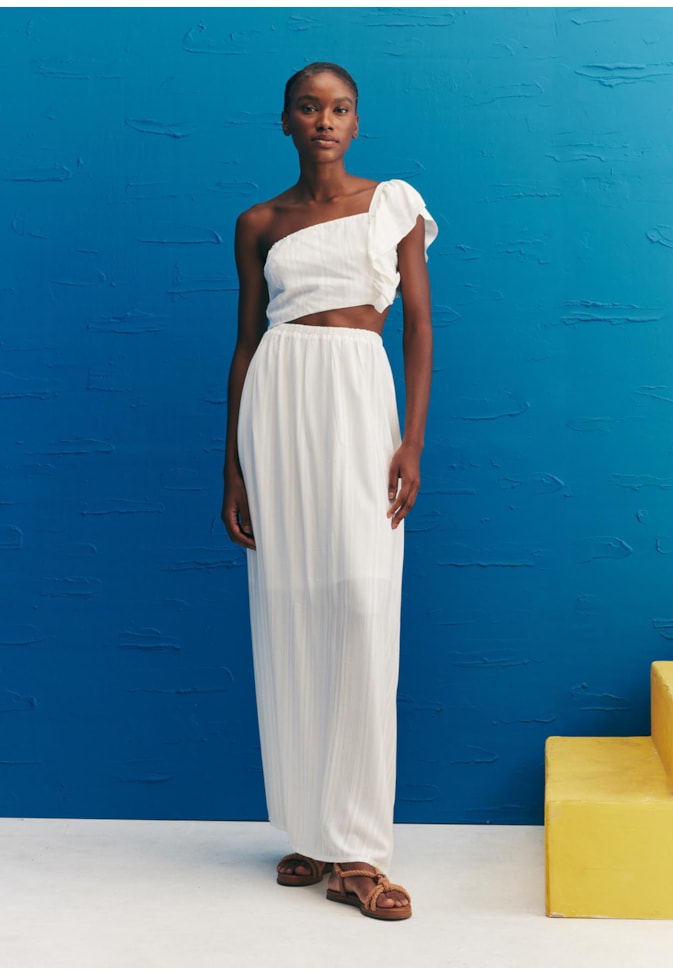 Vestido Ombro Só Manga Balonê