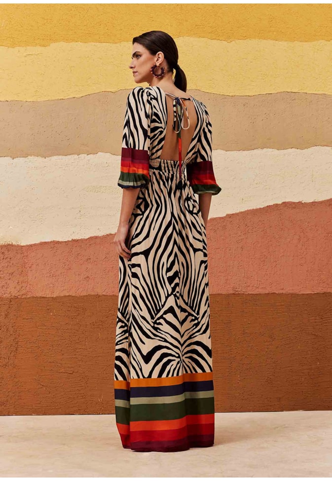 Vestido Pala Lastex Estampado Zebra Color