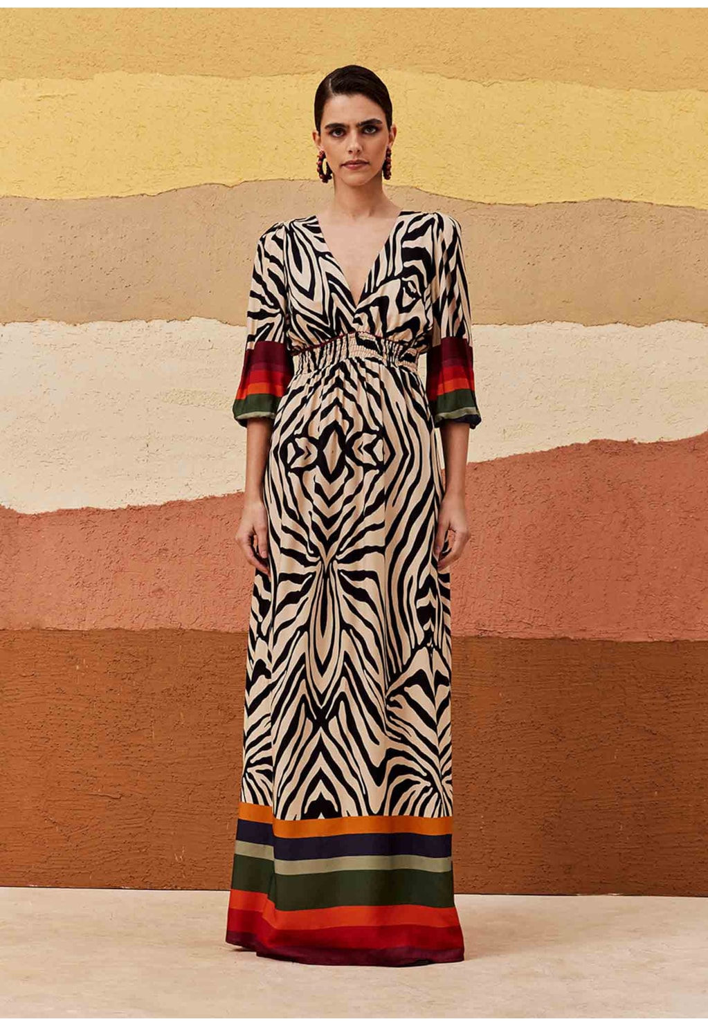 Vestido Pala Lastex Estampado Zebra Color