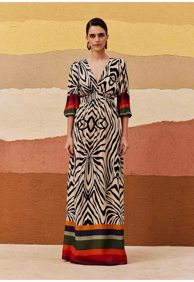 Vestido Pala Lastex Estampado Zebra Color