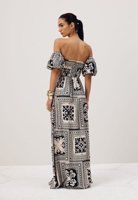 Vestido Tomara que Caia Estampado Maia Vista Traseira