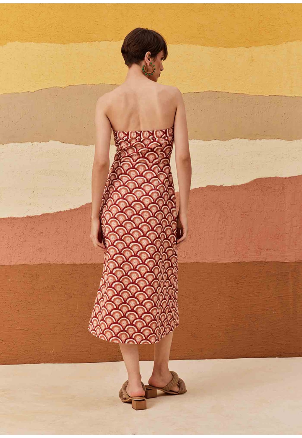 Vestido Tomara Que Caia Sarja Estampado El Sol